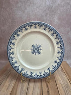 Assiette ancienne Terre de Fer Clairefontaine Rouen décor bleu