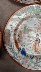 Lot de 9 assiettes + 1 grande assiette style japonais ancien