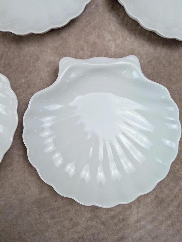Lot de 8 assiettes coquille Saint-jacques