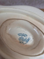 Saucière ancienne Gien Iris terre de fer fin Xixe siècle