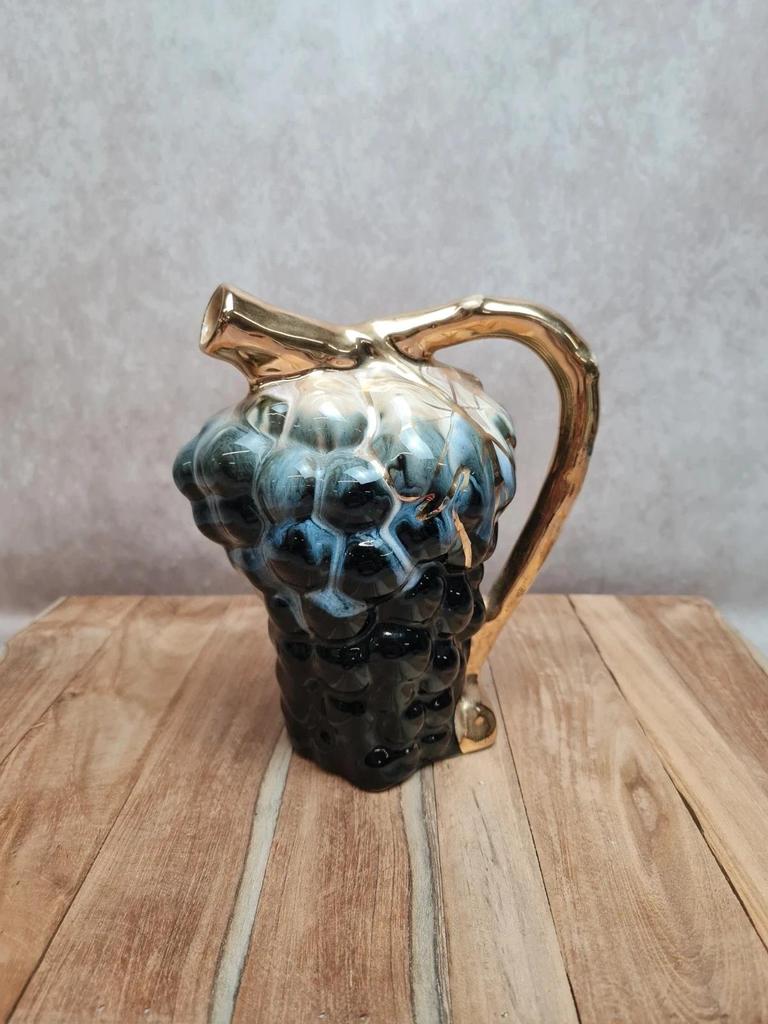 Carafe barbotine vintage grappe raisin Alpho 🍇
