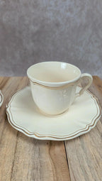Lot de 2 tasses et 2 soucoupes anciennes Sarreguemines
