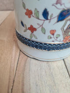 Pichet ancien Burleigh Ware Angleterre décor floral doré bleu cobalt avec couvercle