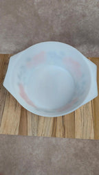 Grand plat Arcopal fleurs orange