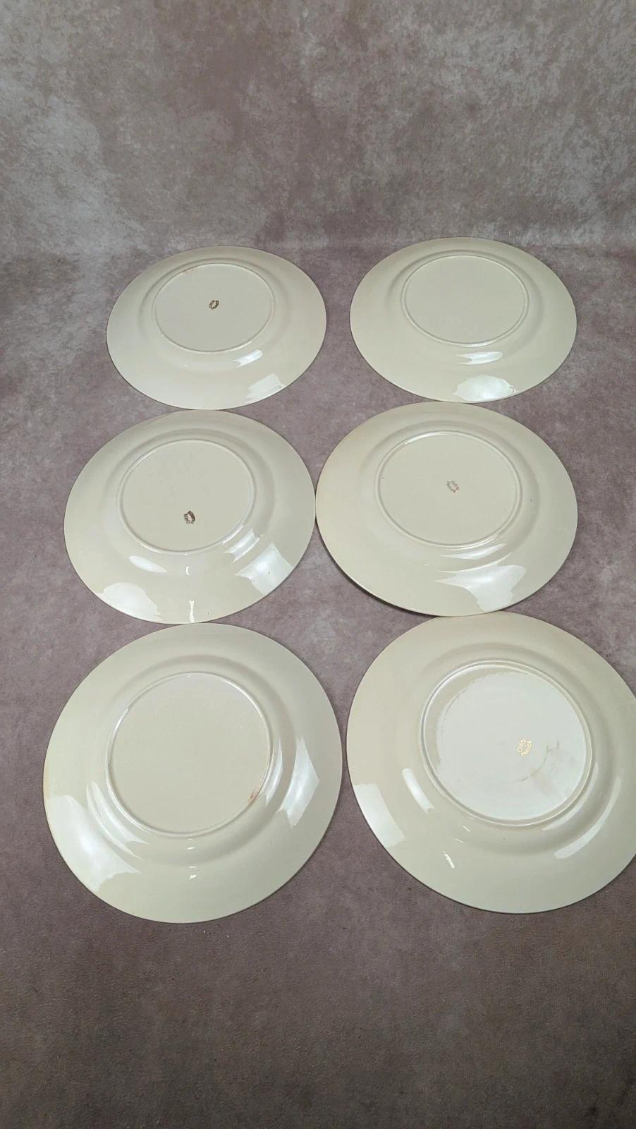 Lot de 6 assiettes plates Gien