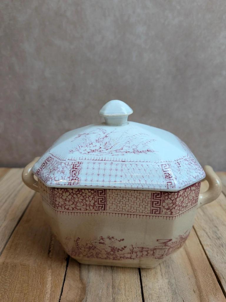 Sucrier ancien terre de fer Lunéville modèle Dentelle