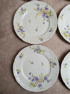 lot de 12 assiettes à dessert en porcelaine de Limoges Gda France – décor floral