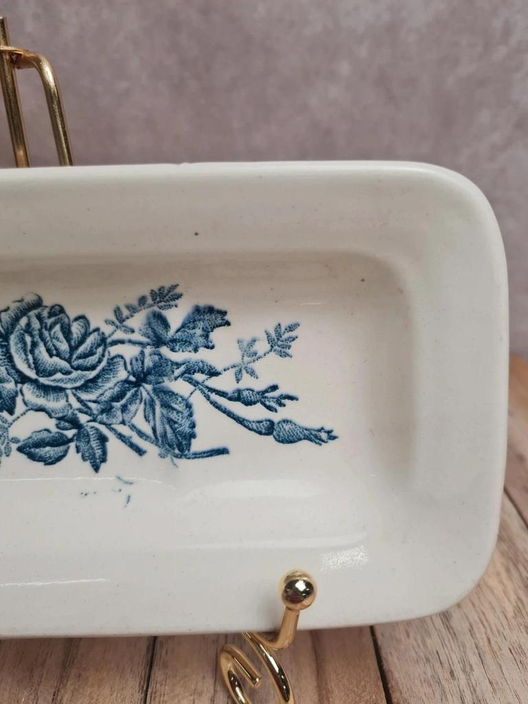 Petit porte-brosse à dents ou vide-poche vintage en terre de fer Longchamp, modèle Rosa 🌿