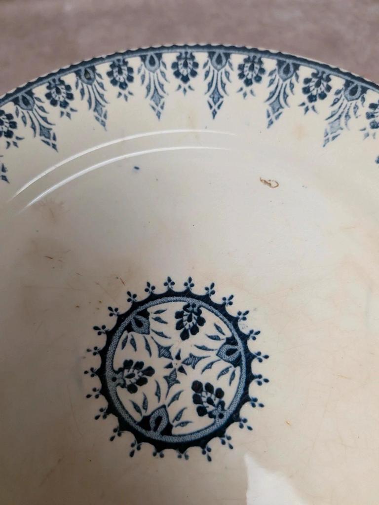 Lot de 3 assiettes à dessert Terre de fer Sarreguemines Digoin modèle Alger