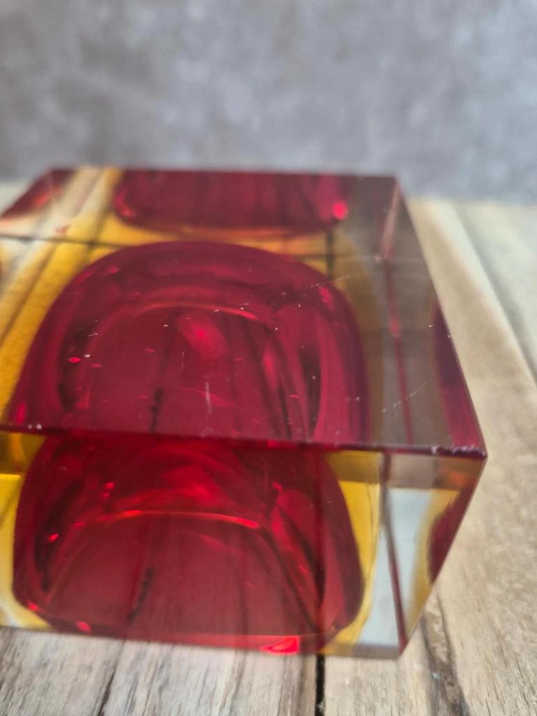 Cendrier vide-poche en verre sommerso attribué à Flavio Poli Seguso Murano design italien