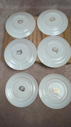 Lot de 6 assiettes à dessert anciennes L’amandinoise – dorure