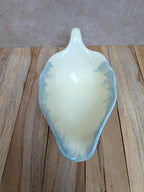 Saucière + plateau Terre de fer Salins décor bleu nuagé