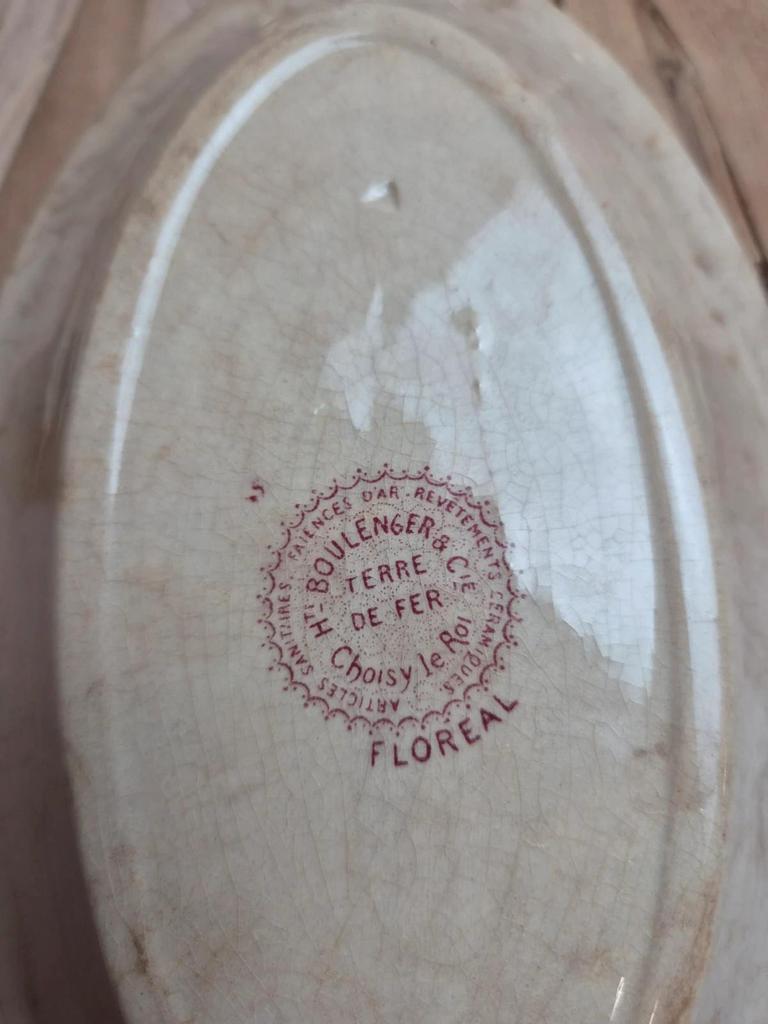 Ravier ancien Terre de fer Hippolyte Boulenger Choisy-le-roi modèle Floréal