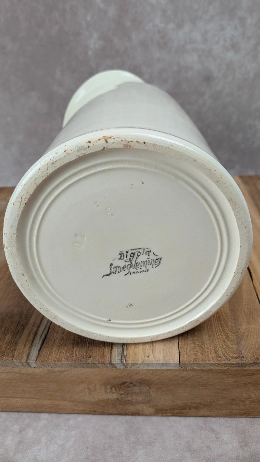 Grande cruche ancienne Sarreguemines à liserés dorés