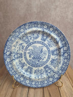 Assiette anglaise Xixe décor Filigree Spode – faïence fine bleu blanc vers 1830