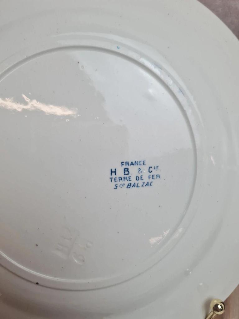 Lot de 3 assiettes à dessert Terre de Fer Hb & Cie – Service Balzac bleu 💙