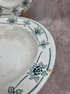 Lot de 6 assiettes creuses anciennes Faïencerie Nouvelle Givors – Modèle Simone – Faïence française
