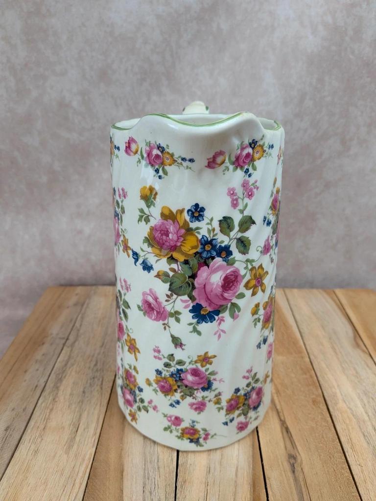 Grand pichet Fleury Staffordshire – décor floral anglais