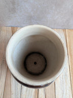 Pot de fleurs ancien en barbotine Théodore Lefront – coq et poule – Xixe