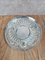 Élégante tasse et sous - tasse anciennes en métal argenté Gallia – modèle 4111