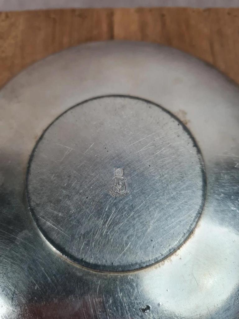 Élégante tasse et sous - tasse anciennes en métal argenté Gallia – modèle 4111