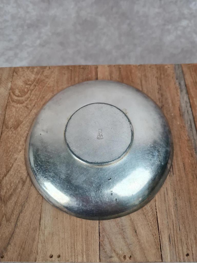 Élégante tasse et sous - tasse anciennes en métal argenté Gallia – modèle 4111