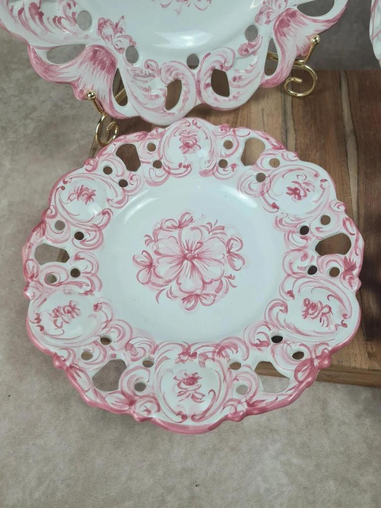 Ensemble ajouré vintage Vestal Portugal – 3 assiettes + saladier
