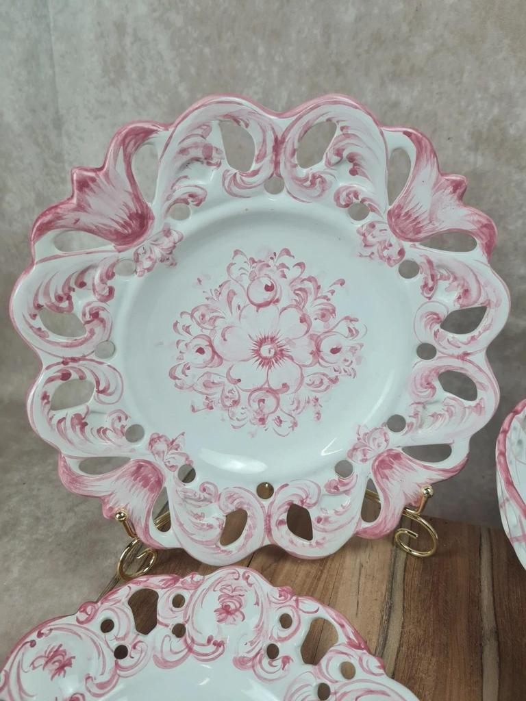 Ensemble ajouré vintage Vestal Portugal – 3 assiettes + saladier