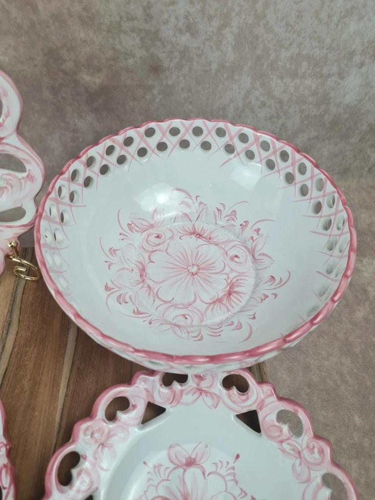 Ensemble ajouré vintage Vestal Portugal – 3 assiettes + saladier
