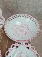 Ensemble ajouré vintage Vestal Portugal – 3 assiettes + saladier
