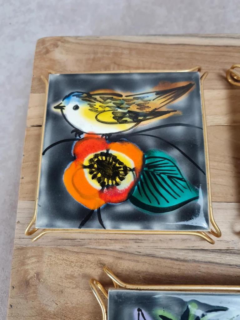 Ensemble vintage, dessous de plat + 4 dessous de bouteille, Villeroy & Boch & La Ferté - gaucher