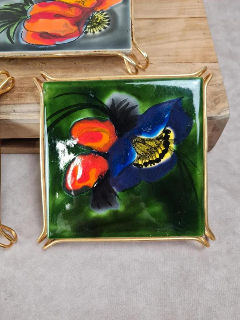 Ensemble vintage, dessous de plat + 4 dessous de bouteille, Villeroy & Boch & La Ferté - gaucher