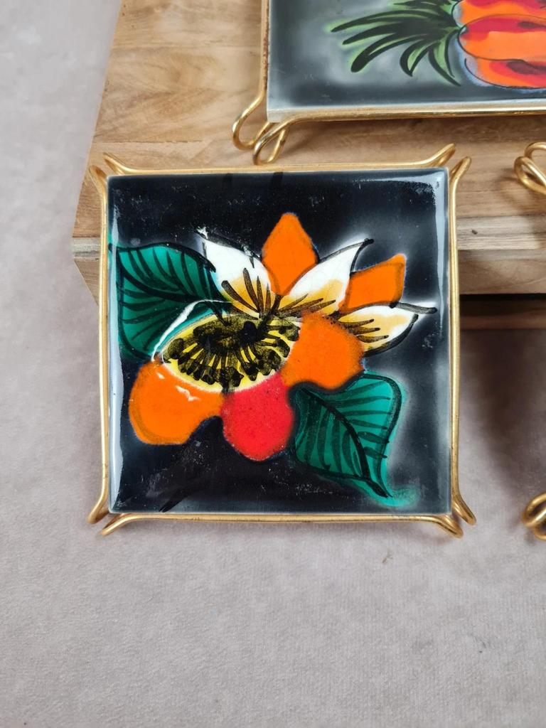 Ensemble vintage, dessous de plat + 4 dessous de bouteille, Villeroy & Boch & La Ferté - gaucher