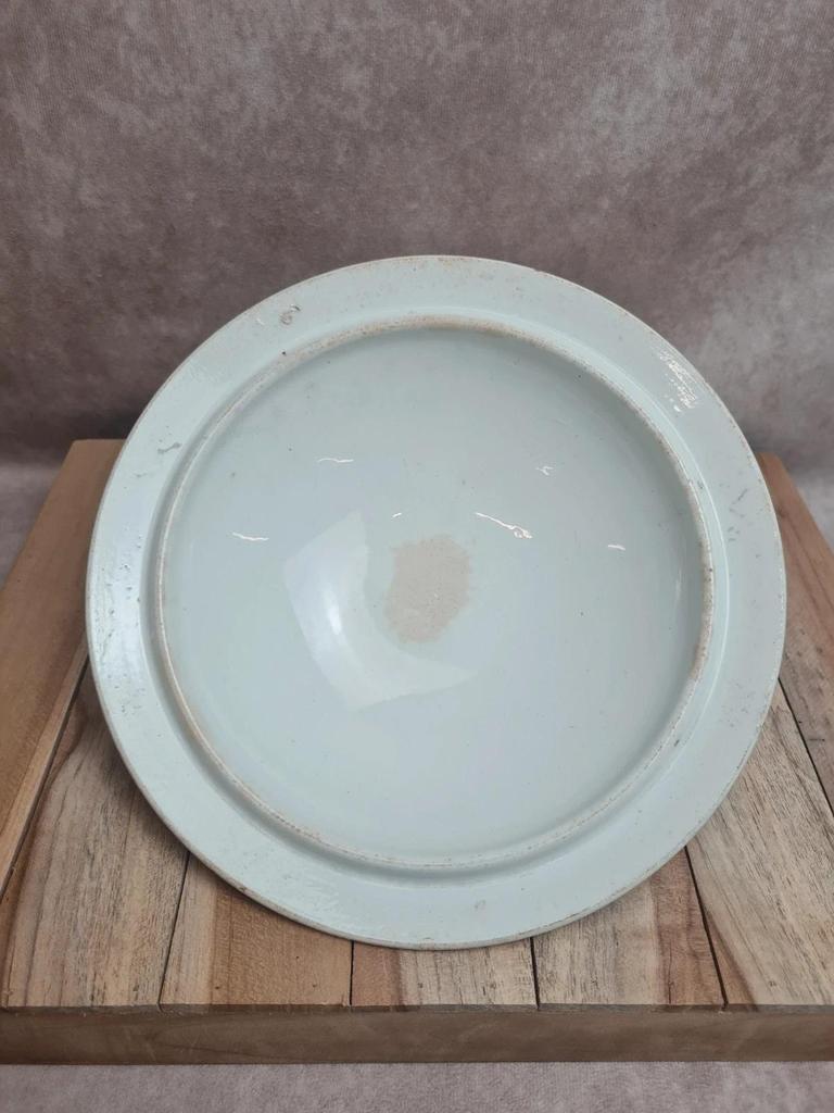 Soupière ancienne terre de fer St Amand Lebacqz Bouchard décor pavot polychrome 💙🌿