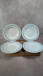 Lot de 4 assiettes creuses anciennes Gien – Terre de Fer modèle Austerlitz