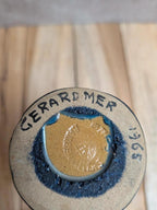 petit vase grès Gérard mer 1965 bleu irisé vintage