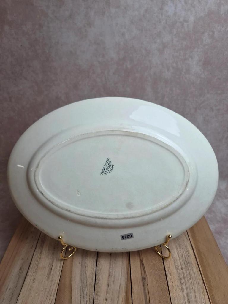 Grand plat ovale Terre de fer Hippolyte Boulenger H.b & Cie Gagny