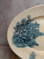 Grand plat ovale Terre de Fer Jules Vieillard Bordeaux modèle aquatique