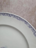 Grand plat rond ancien Jules Vieillard Bordeaux – décor mauve – faïence ancienne 💜