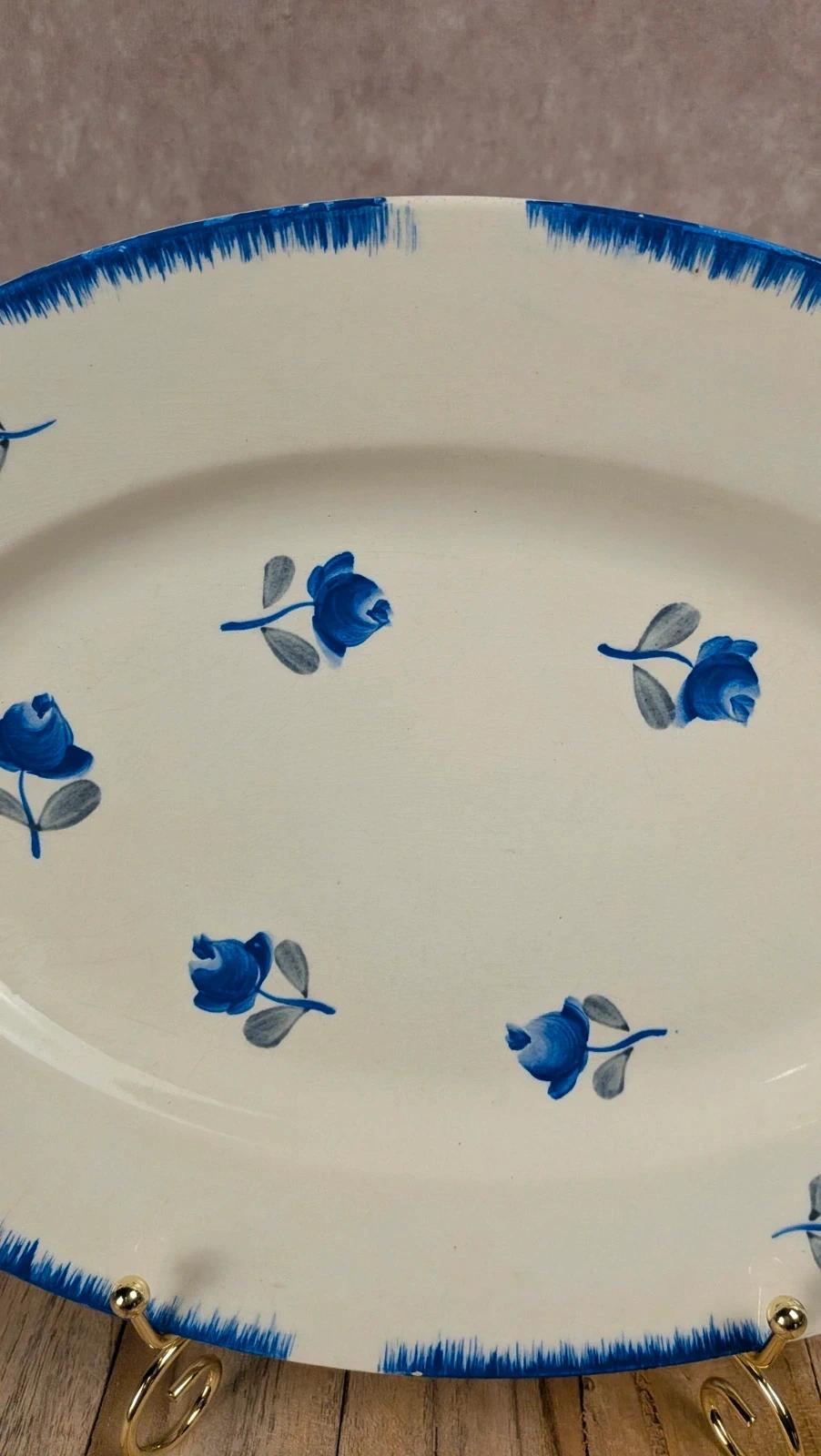 Plat ovale Gien – modèle Venise Poitevine peint main