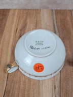 Lot de 2 tasses et sous-tasses en porcelaine Limoges – décor peint main signé