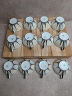 Service à café Art déco Limoges Unique signé Pailles – 27 pièces en porcelaine irisée