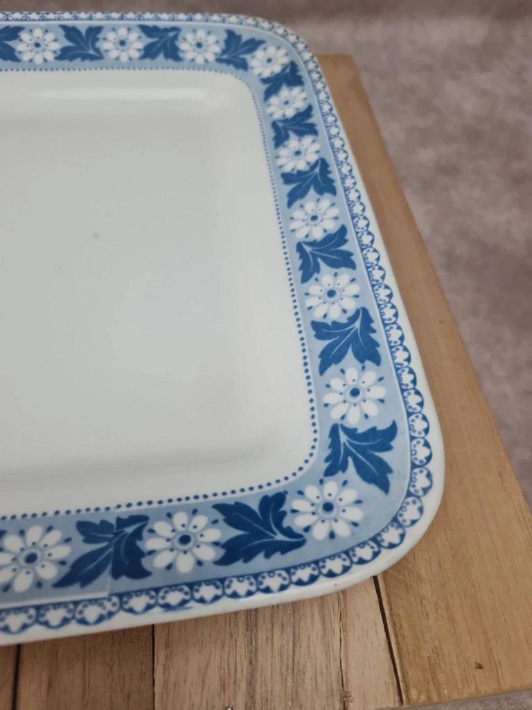Légumière ancienne en bn terre de fer Sarreguemines “nancy” complète – plat + couvercle 💙