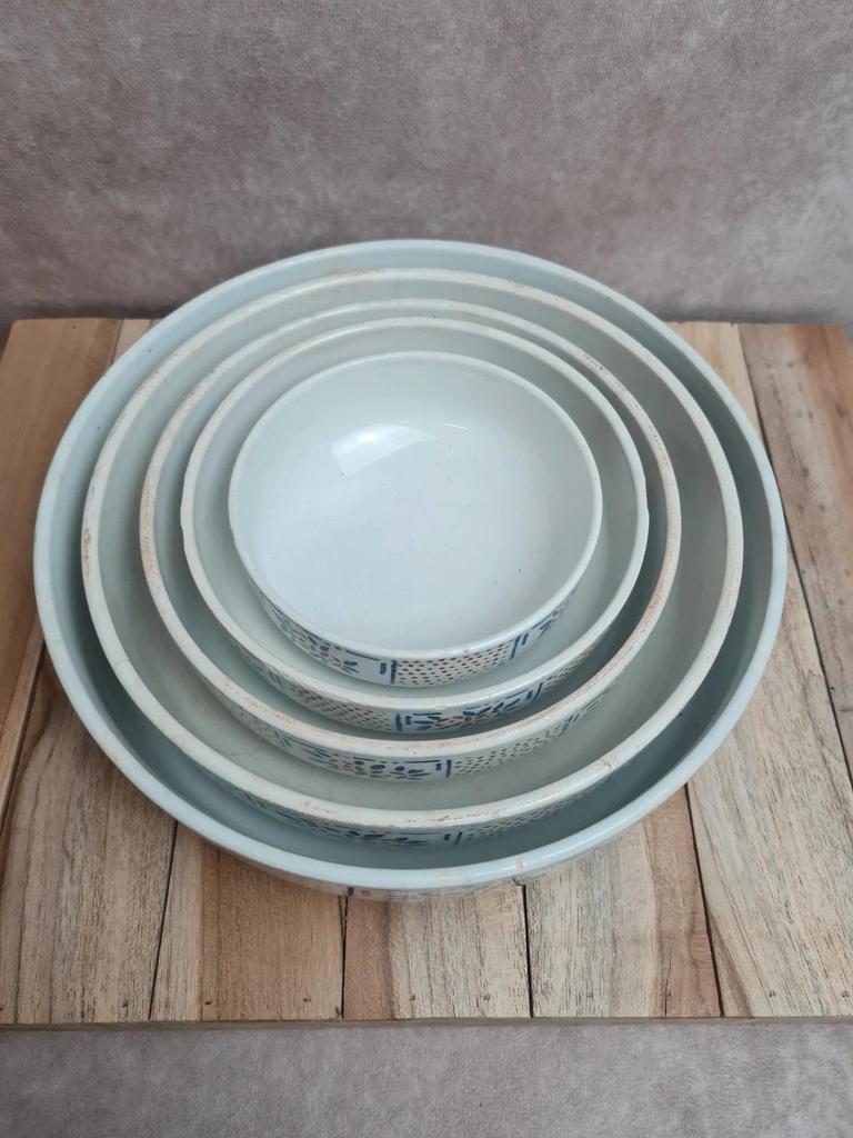 Lot de 5 saladiers gigognes terre de fer Gien Barbizon