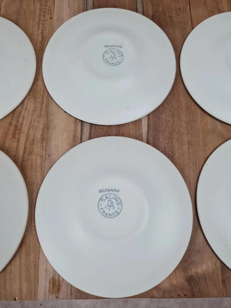 Lot de 6 tasses & sous-tasses Salins – modèle Bessans – vintage 🇫🇷