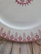 Assiette ancienne Sarreguemines & Digoin modèle Alger rouge – Terre de fer décor floral