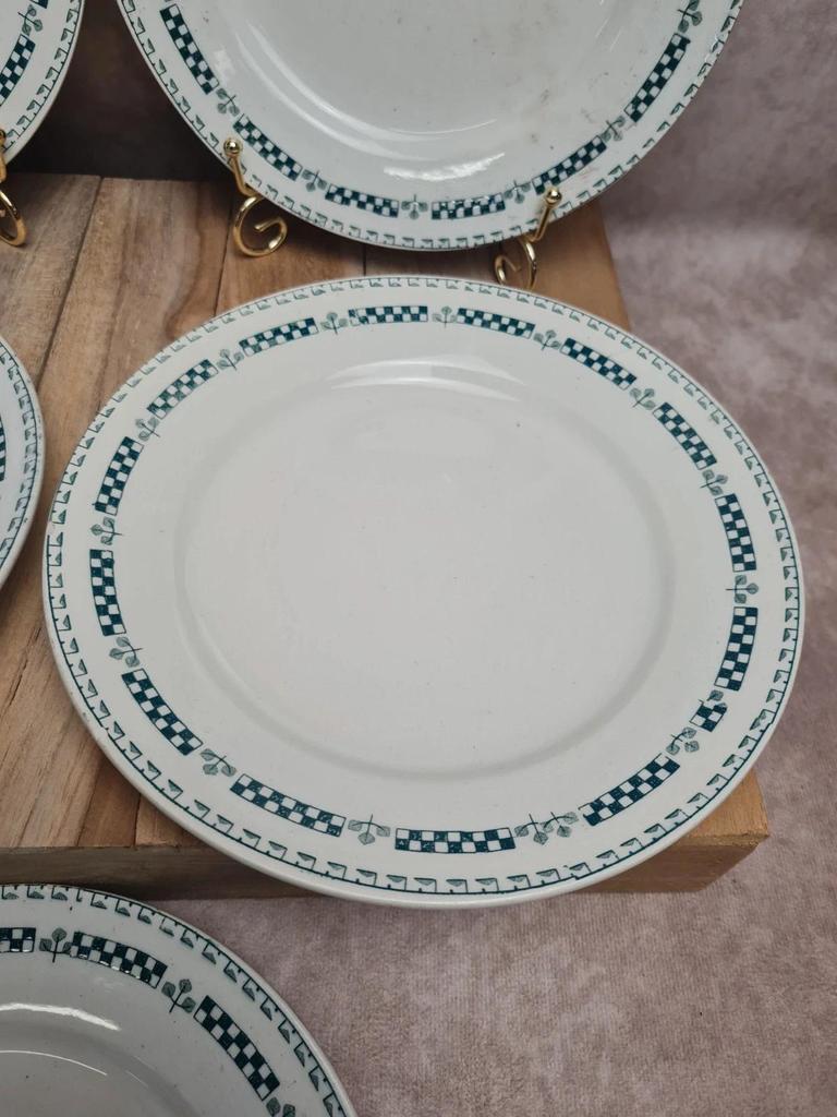 Lot de 5 assiettes terre de fer Gien modèle Sophia 💚