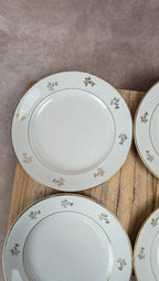 Lot de 6 assiettes à dessert anciennes L’amandinoise – dorure