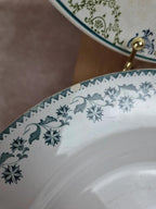 Lot de 6 assiettes creuses dépareillées vintage Terre de Fer & faïence ancienne