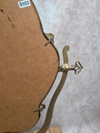 Grand miroir psyché de table en laiton – style Louis Xv rococo – vintage